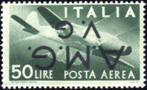 1945, posta aerea 50 L. verde scuro con ... 