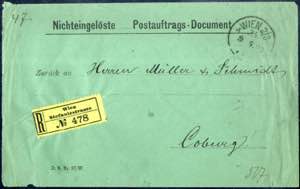1886, Lot mit zwei Postauftragsbriefen, ... 
