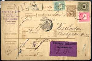 1889, Postbegleitadresse mit Abschnitt von ... 