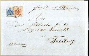 1850, 10 Meilen-Briefhülle der 5. ... 