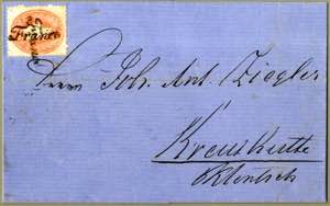 1862, 5 Kreuzer Brief von Pilsen nach ... 