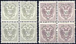1883, 20 und 50 Kreuzer im postfrischen ... 