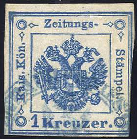 1858, 1 Kr. blau, Provisorium in Type I, ... 