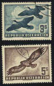 1950/53, Flugpost, Vögel, 7 Werte (ANK ... 