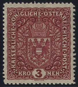 1916, Wappen, 3 Kr. im Breitformat (ANK 201B)