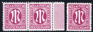 1945, 30 Pf. mit Plattenfehler IV und XIV, 2 ... 