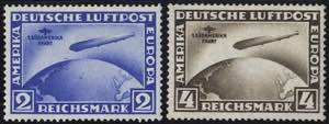 1930, Südamerikafahrt, 2 Werte, ... 