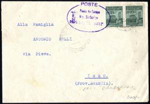 1944, lettera affrrancata con Monumenti ... 
