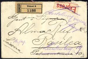 1919, Trento e Trieste, lettera raccomandata ... 