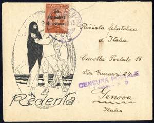 1919, Trento e Trieste, lettera Redenta da ... 