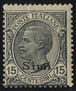 1921/22, Simi, 15 Cent. grigio (S. 10)