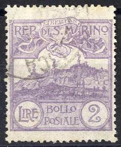 1903, 2 l. violetto, qualche dente ... 