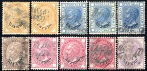 1874, Buenos Aires, lotto 10 francobolli, ... 