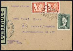 1948, Auslandsbrief von Kufstein nach Soest ... 