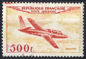 1954, Flugpost, Serie 4 Werte, der 500 Fr ... 
