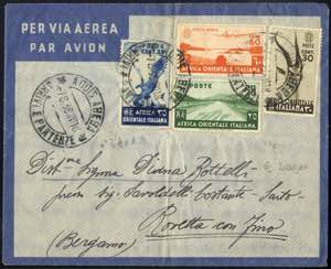 1938, Lettera da Addis Abeba 7.8.1938 per ... 