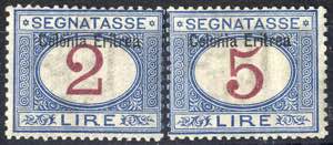 1903, Segnatasse, prima emissione, la serie ... 
