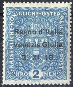 1918, Soprastampa tipografica, 2 Kr. ... 
