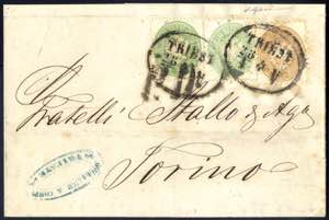 1863/64, Auslandsbrief von Triest 28.4.1864 ... 