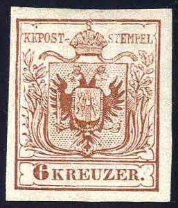 1866, Neudruck, 6 Kr. mit Originalgummi, ... 