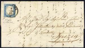 1855, 20 Cent. celeste chiaro su lettera da ... 