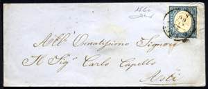 1860, 20 Cent. azzurro grigio su lettera da ... 