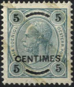 1903, 5 Cent. auf 5 H. blaugrün in der ... 