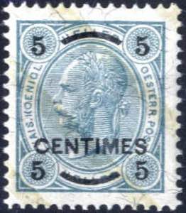 1903, 5 Cent. auf 5 H. blaugrün in der ... 