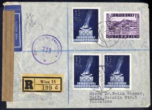 1948, eingeschriebener Luftpostbrief ... 