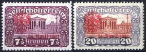 Tirol, 1921, 2. Auflage, 10 Werte