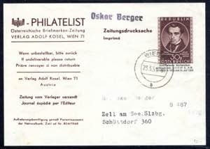 1949, Adresszettel Strauß Vater 30 Gr, ... 