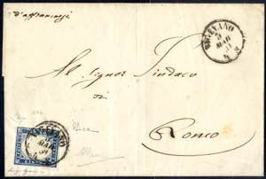 1859, lettera da Vigevano il 5.3 per Ronco ... 