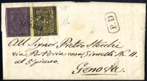 1855, lettera da Parma del 27.11. per Genova ... 