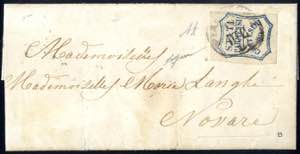 1859, lettera da Parma del 12.12. per Novara ... 
