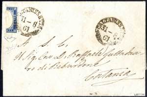 1861, Lettera da Caltanissetta del 31.8 per ... 