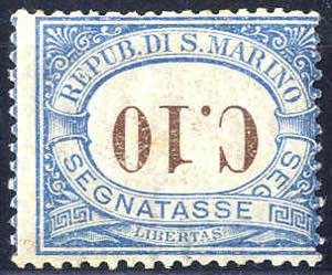 1925, Segnatasse. 10 Cent. azzurro con ... 