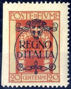 1924, Soprastampati, 20 Cent. vermiglio con ... 