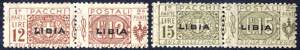 1915/24, Pacchi, 12 Lire bruno rosso + 15 ... 