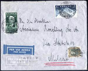 1939, Lettera da Addis Abeba 15.12.1939 per ... 