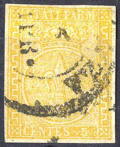 1853/55, 5 Cent. giallo arancio, usato, ... 