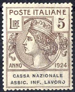 1924, Sassone 23 con varietà ultima o di ... 
