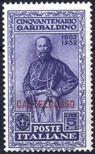 1932, Castelrosso, Garibaldi, 10 valori, ... 