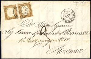 1863, Dicembre 1863, 10 Cent. bistro, due ... 