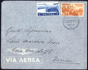 1939, Lettera da Addis Abeba 22.12.1939 per ... 