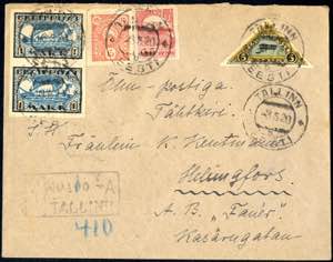 1920, eingeschriebener Brief von Tallinn am ... 