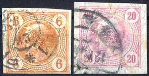 1901, Merkur mit Lackstreifen, 4 Werte (ANK ... 