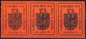 1918, II tipo, Kfmscht, errore tipografico ... 
