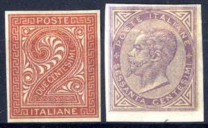 1863/65, Prove d`archivio, 2 Cent. rosso ... 