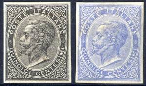 1863/65, Prove d`archivio del 15 Cent. di ... 