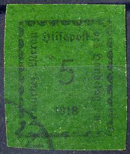 1918, Prima emissione, 5 H. oliva, usato ... 